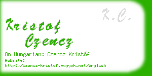 kristof czencz business card