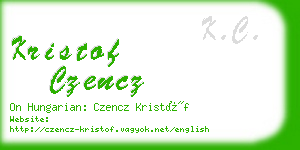 kristof czencz business card
